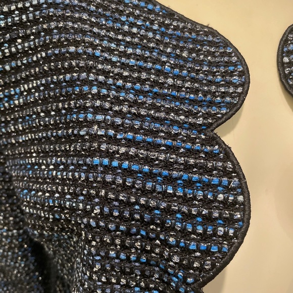 ST JOHN EVENING Jacket Blazer Sz 6 Blue Silver  Santana Knits - Picture 3 of 5